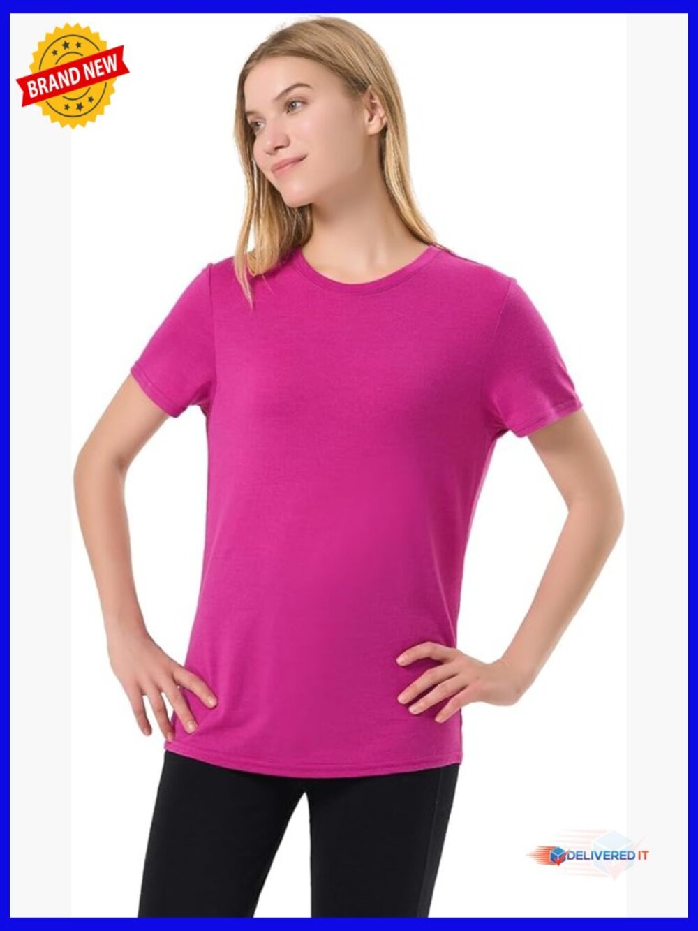 Crew Neck Short Sleeve Merino Wool T-Shirt, Base Layer, Odor Resistant,